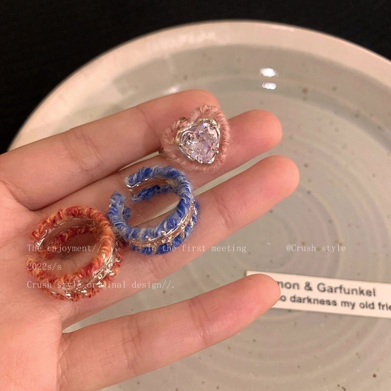 Wholesale Love zircon plush open ring