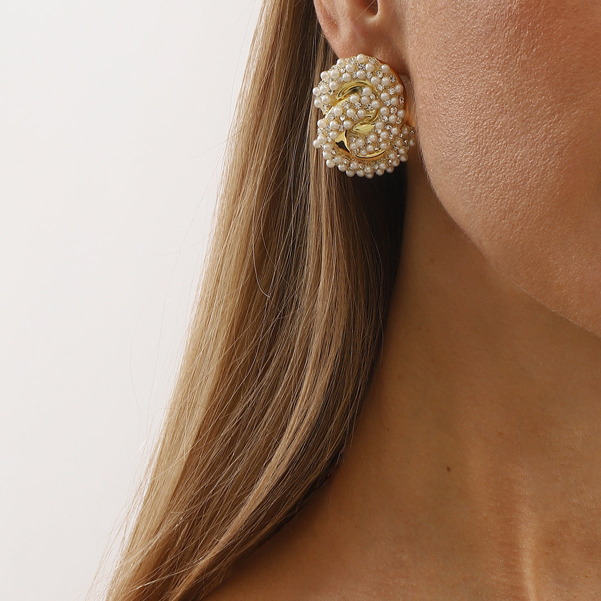 Wholesale geometric pearl earrings cold style simple versatile retro temperament earrings