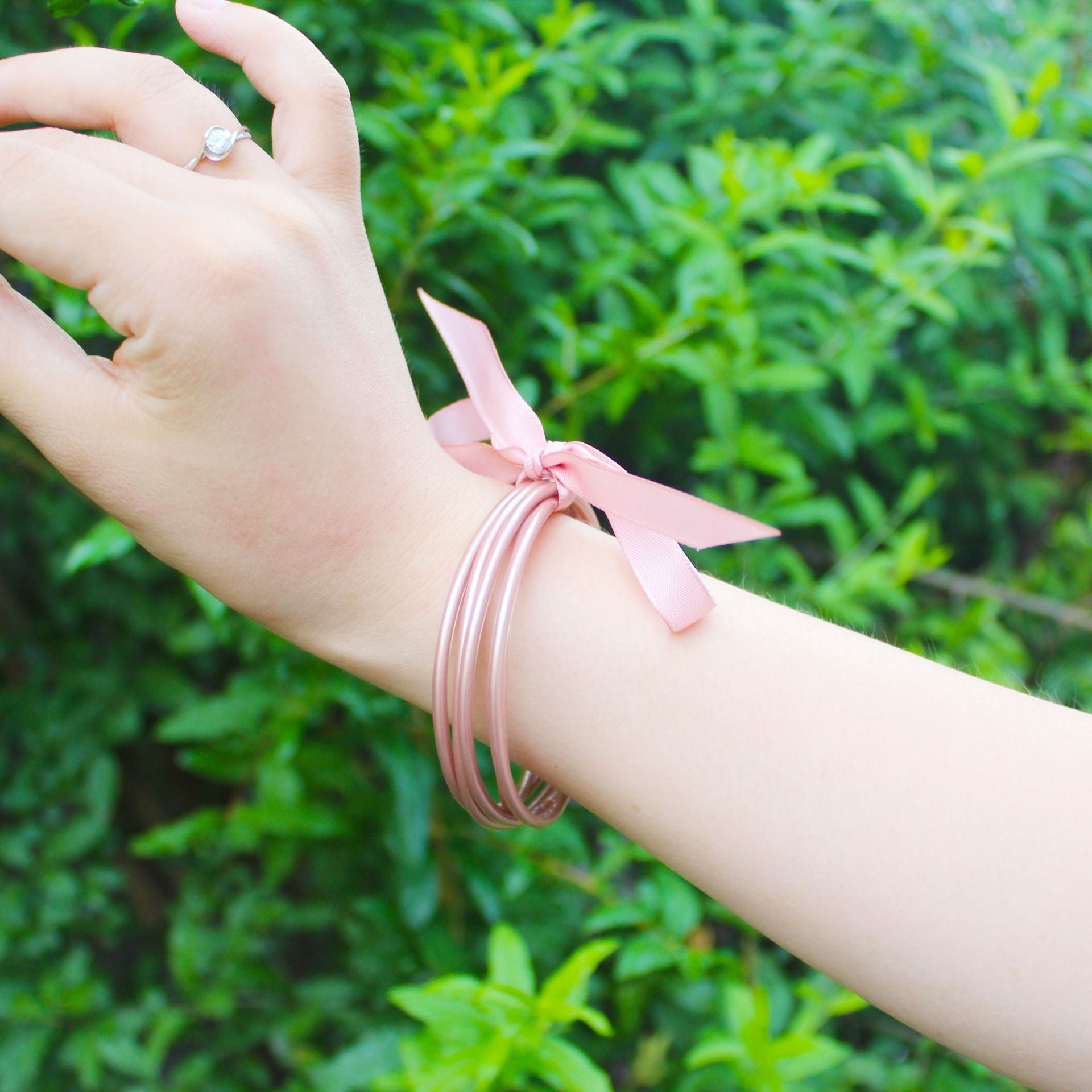 Wholesale Plastic Silicone Tube Gold Foil Jelly Bangles Five Layer Bracelet ACC-BT-YTian001