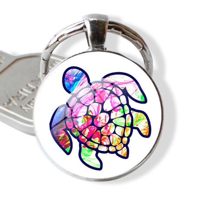 Wholesale Rendering of Colored Turtle Keychain Pendants, Time Gemstones, Turtle Keychains ACC-KC-JiaYun002