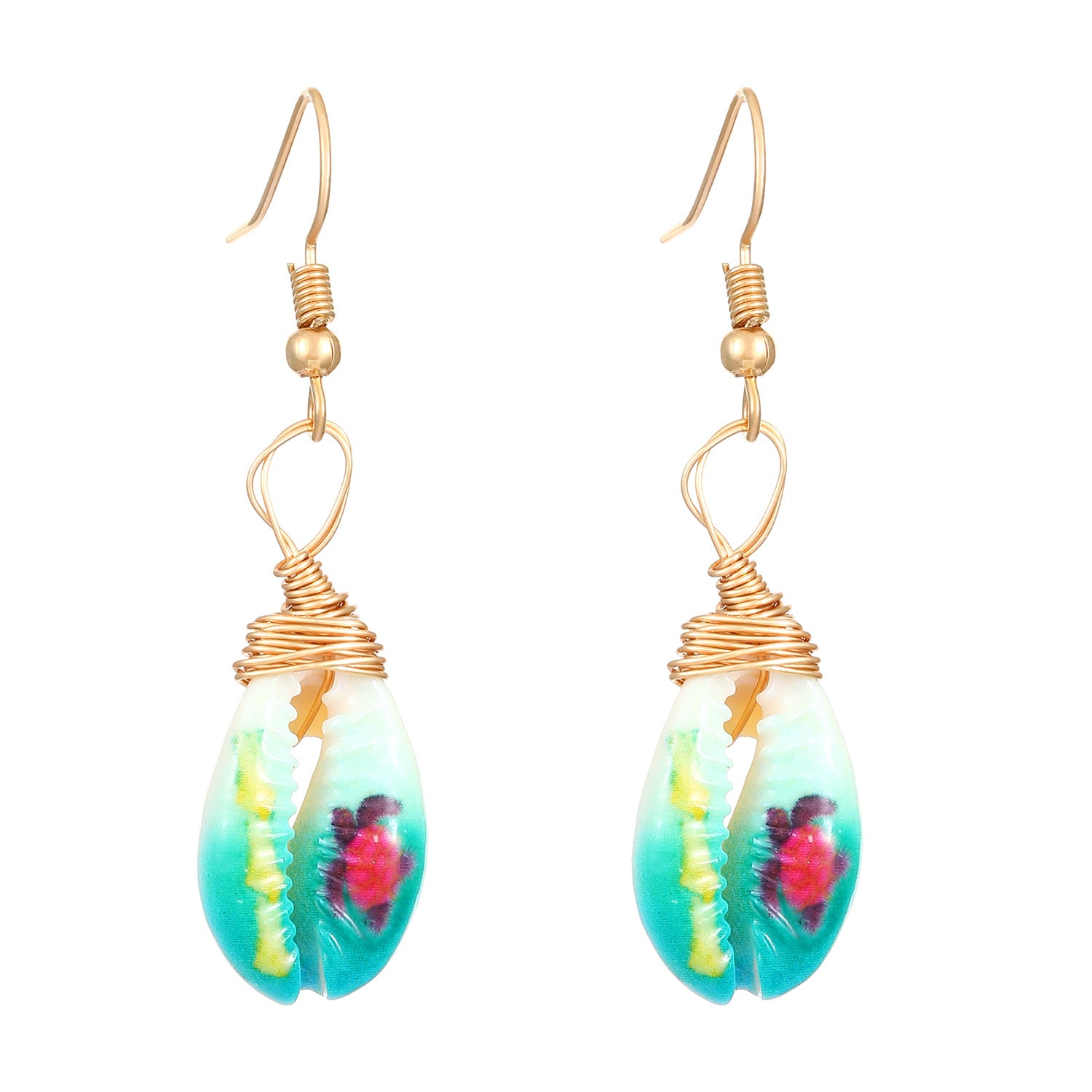 Wholesale Beach Style Printed Shell Earrings ACC-ES-MY017