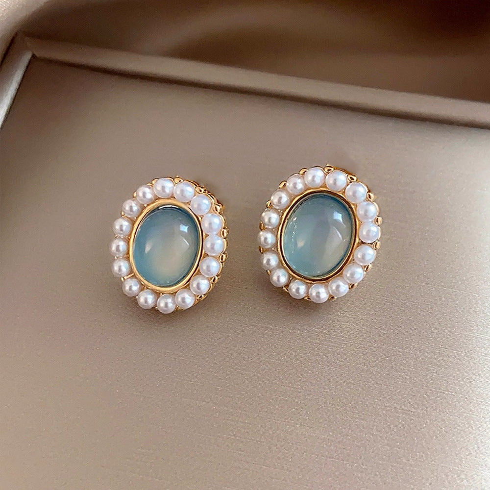 Wholesale Elegant  Sophisticated Four-Leaf Clover Turquoise Stud Earrings