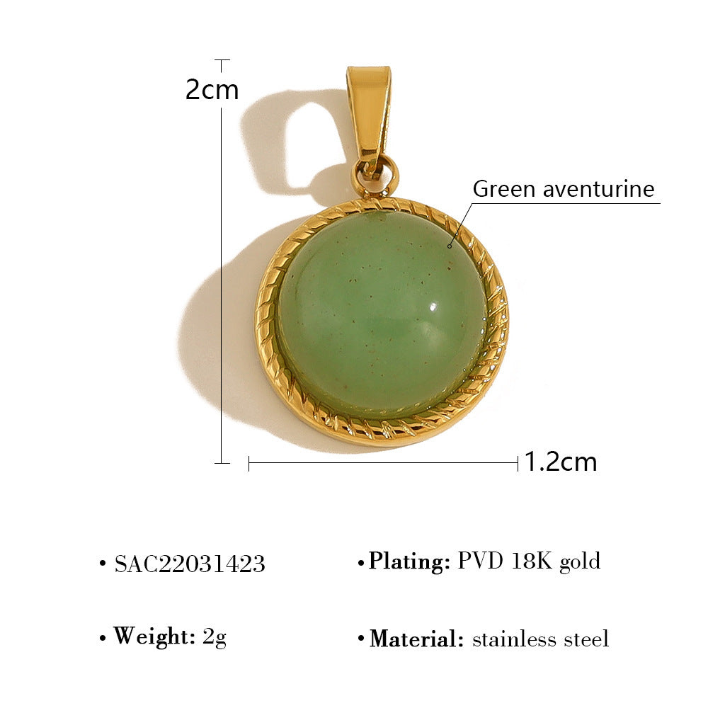 Wholesale Stylish Geometric Stainless Steel Necklace Pendant Natural Stone Drop DIY Jewelry Accessory For Layering And Gift