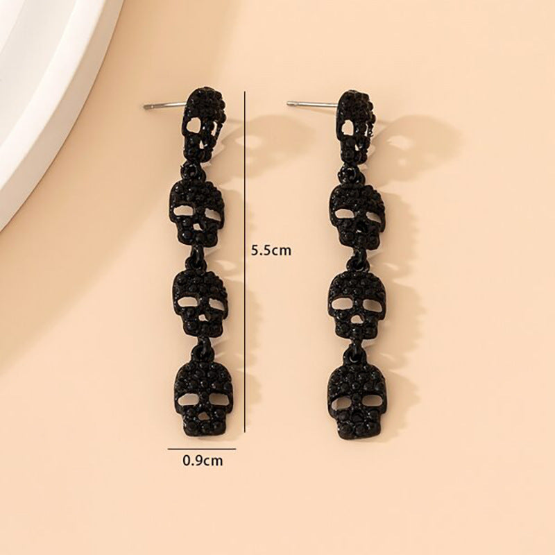 Wholesale  Halloween skull dark punk style earrings