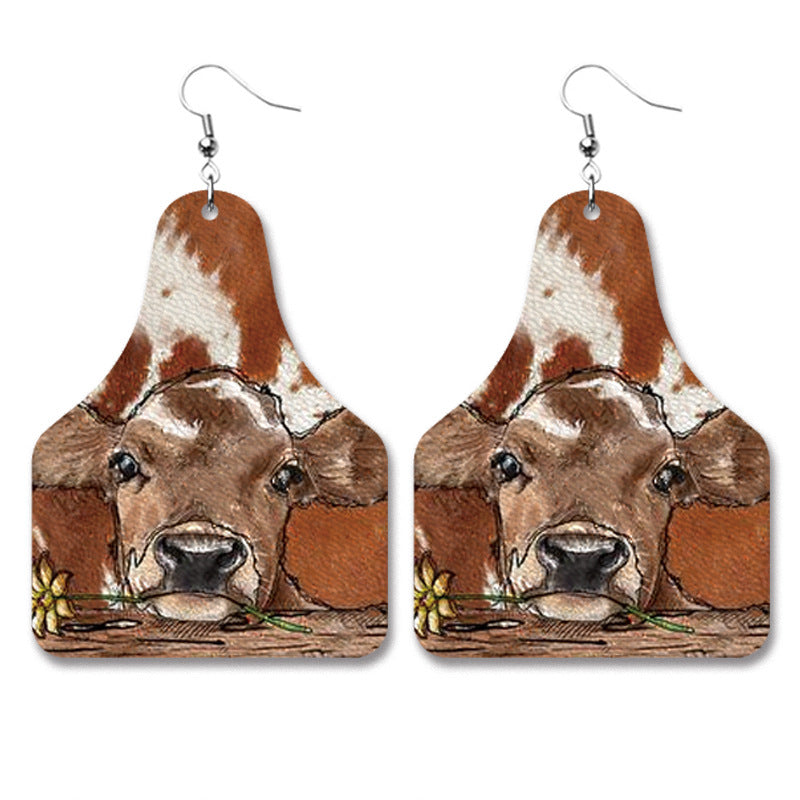 Wholesale 2Pairs/Pack Cow Leather Earrings