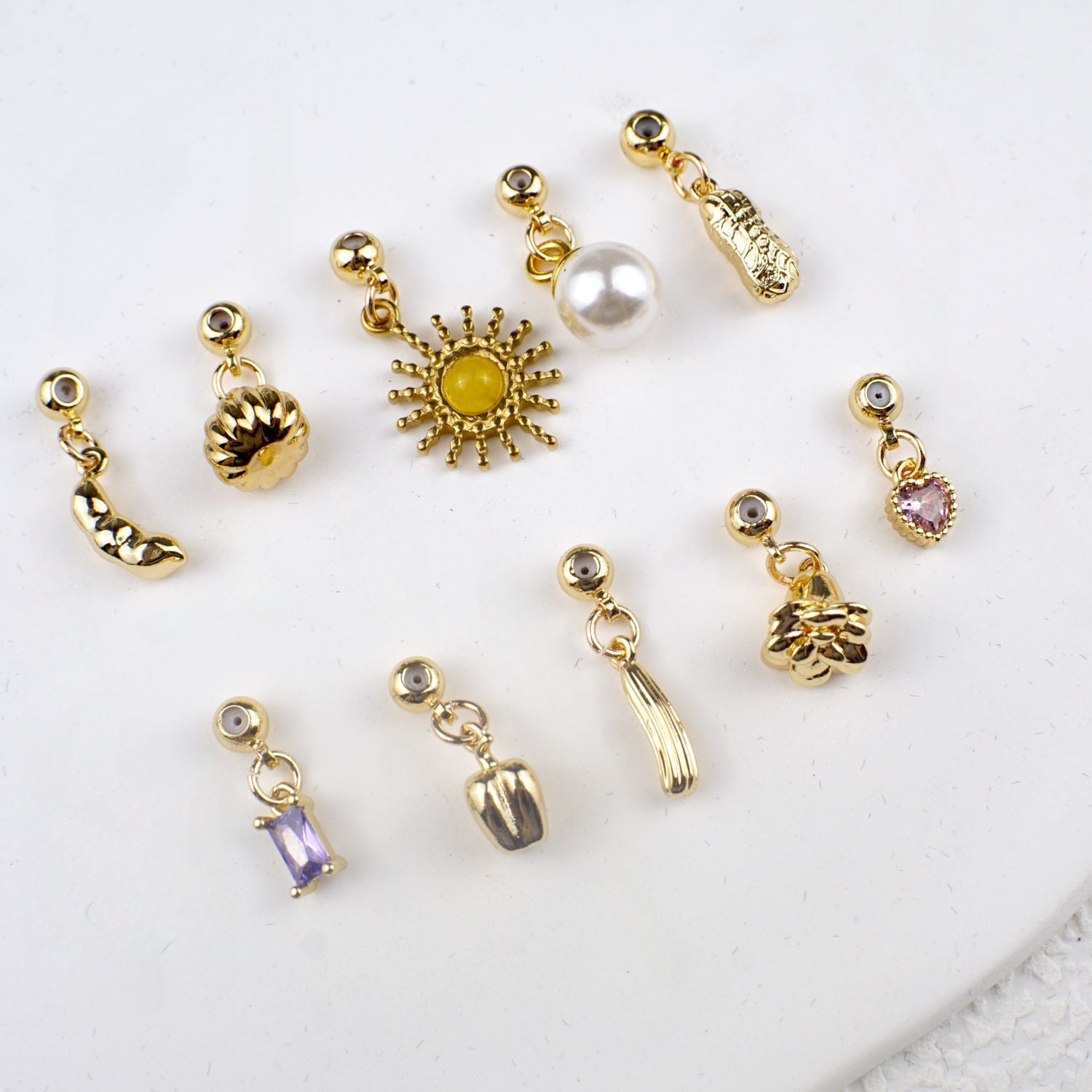 Wholesale 5pcs/ pack DIY mini love gem pearl pendant pull chain necklace bracelet personality single pendant