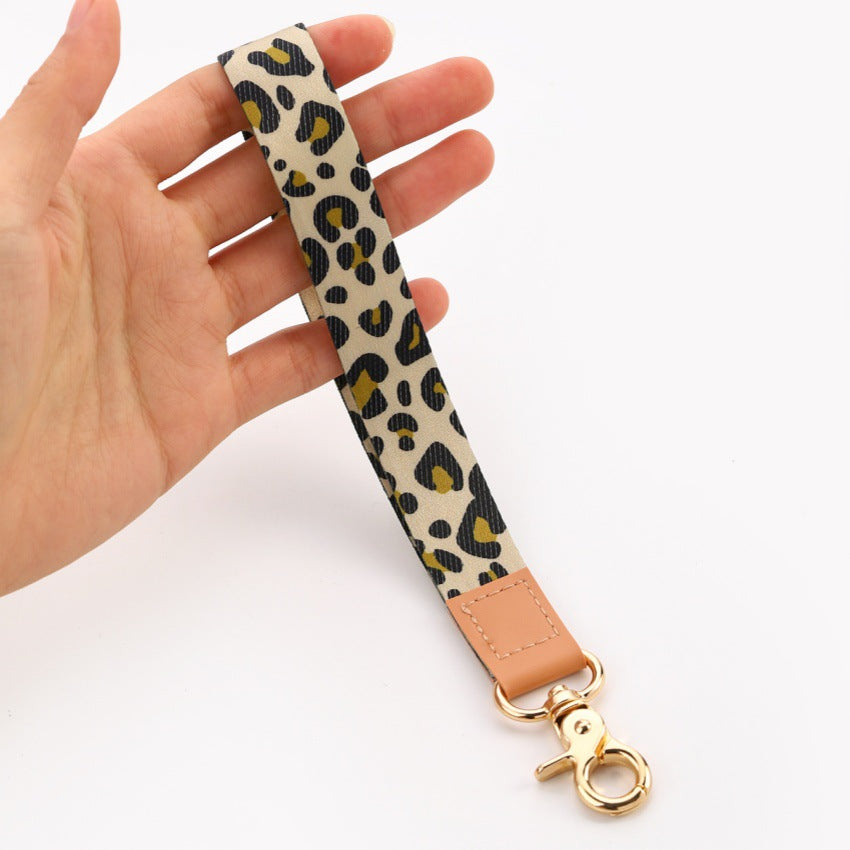 Wholesale Leopard print lanyard keychain