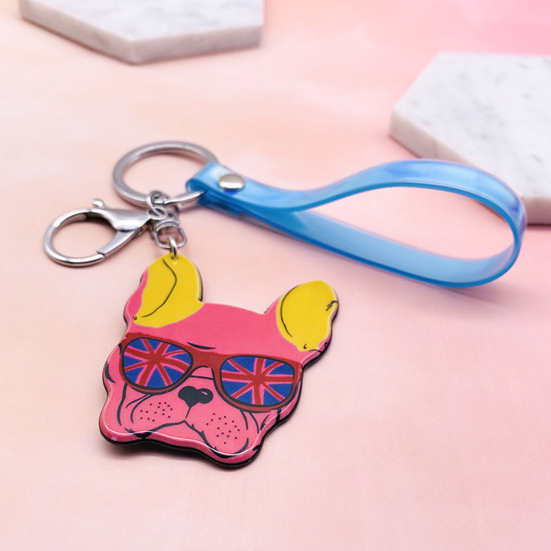 Wholesale French Bulldog Acrylic Keychains ACC-KC-Yiyan001
