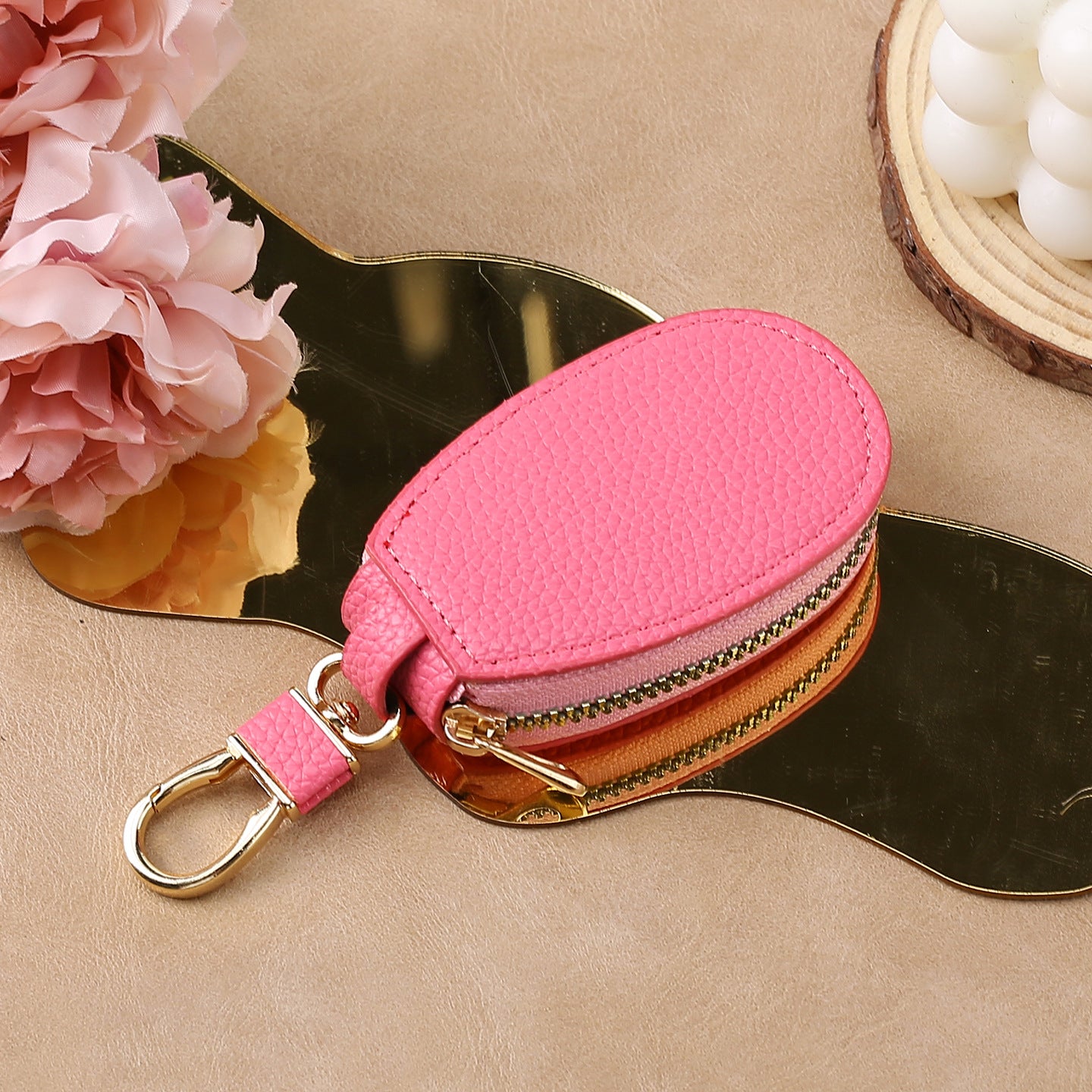 Wholesale Urban Car Key Bag PU Leather Keychain Pouch Stylish Solid Color Key Organizer For Men Women Car Key Accessory Gift