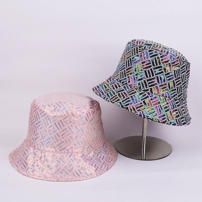 Wholesale  Grid Striped Stage Performance Reflective Pot Cap bucket hat