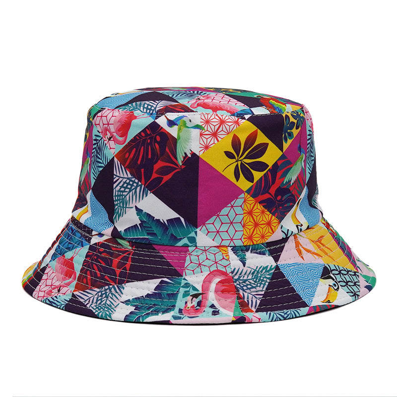 Wholesale  printing fisherman hat graffiti  double-sided basin hat tide