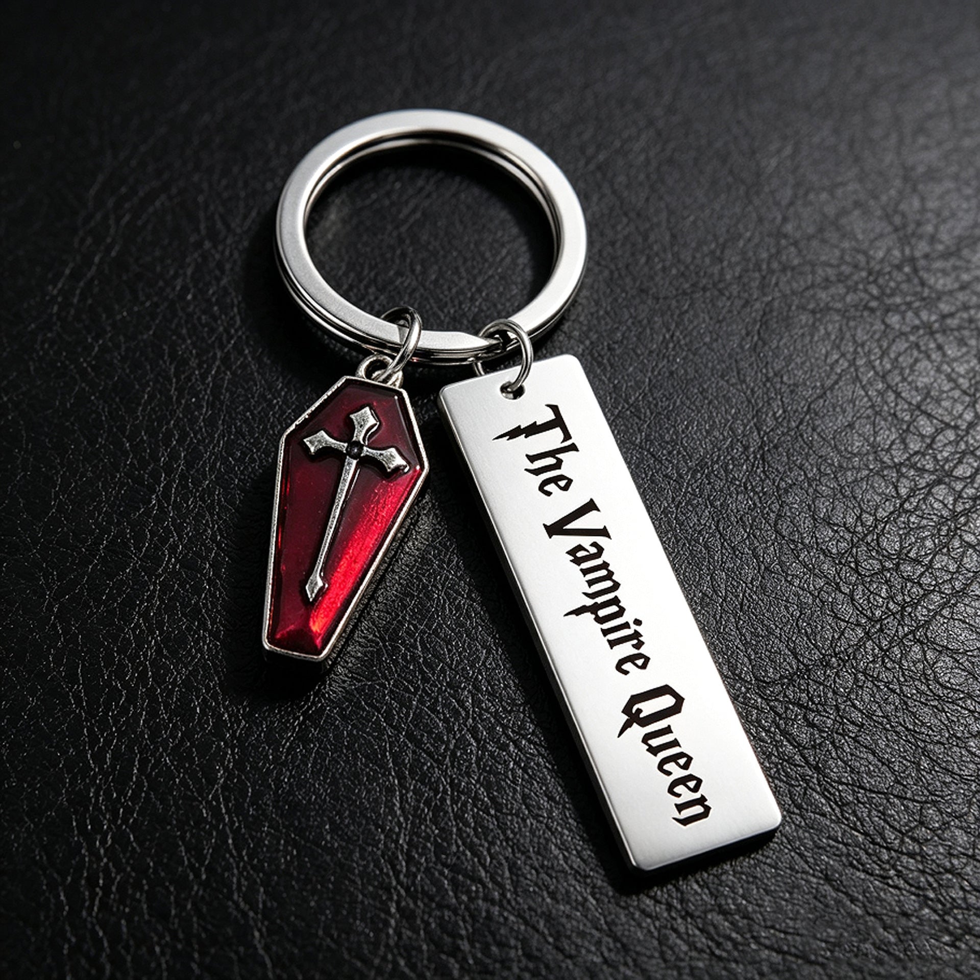 Wholesale Titanium Steel Vampire Count Queen Couple Keychain  Car Key Accessory Stylish Gift
