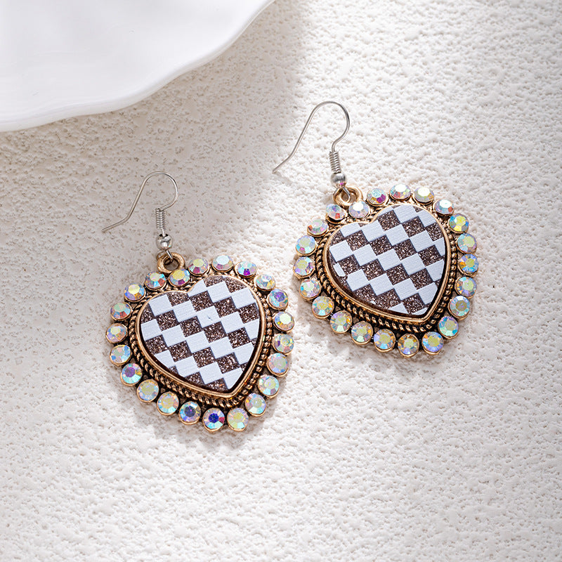 Wholesale Zinc Alloy Turquoise Inlaid Earrings Bohemian Leopard Print Fashion Jewelry for Women