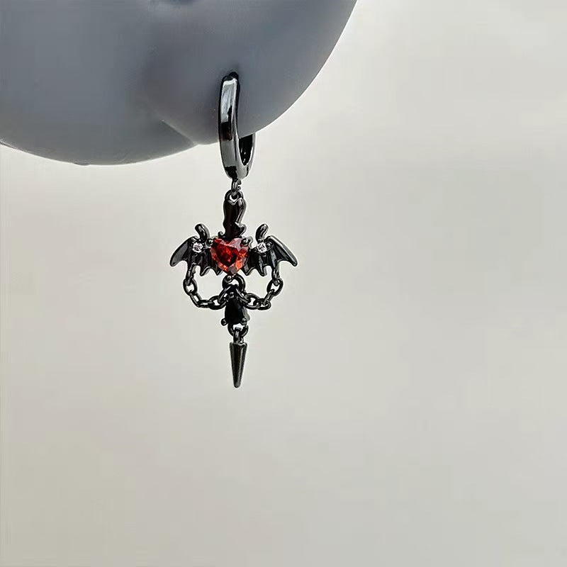 Wholesale Gothic Bat Wing Pendant Earrings,  Zinc Alloy Electroplated,  Stylish Dark Fashion Jewelry