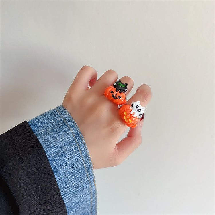 Wholesale Halloween Rings Resin Demon Ghost Pumpkin Rings ACC-RS-Weiw001