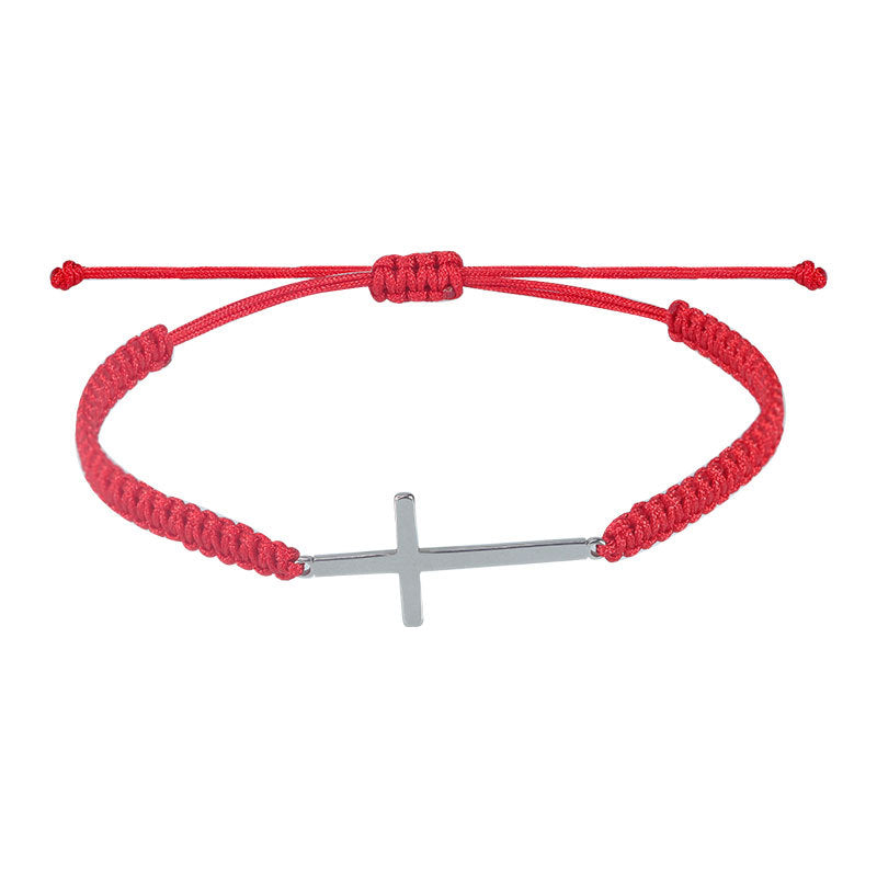 Wholesale cross multicolor adjustable bracelet black and white woven couple bracelet