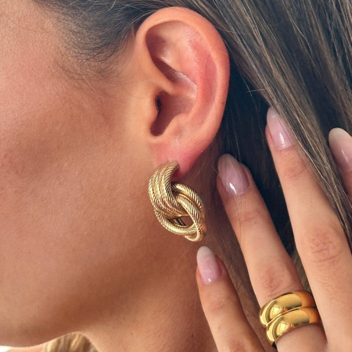 Wholesale 18K Gold and Silver Double Color Earrings