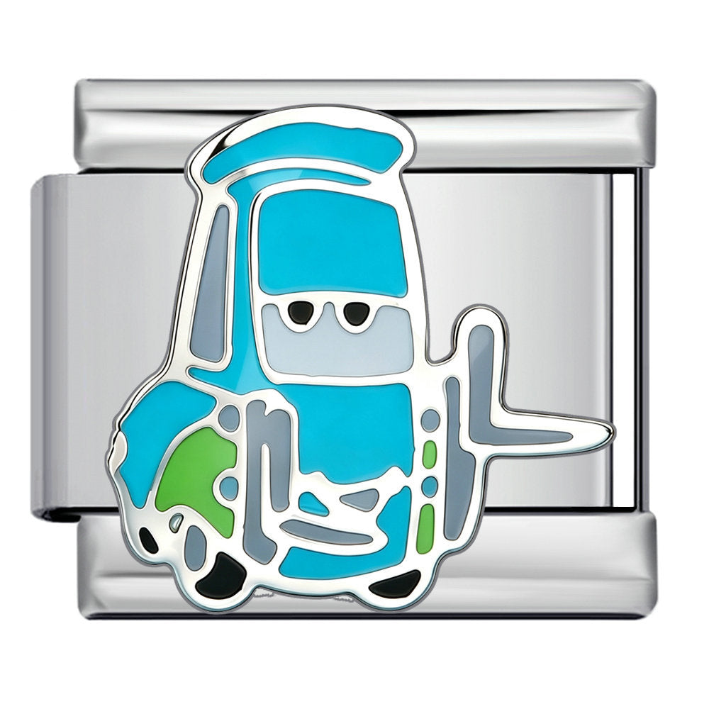 Wholesale Cartoon Car Design Stainless Steel Italian Modular Bracelet DIY Jewelry Accessory Gift Boutique