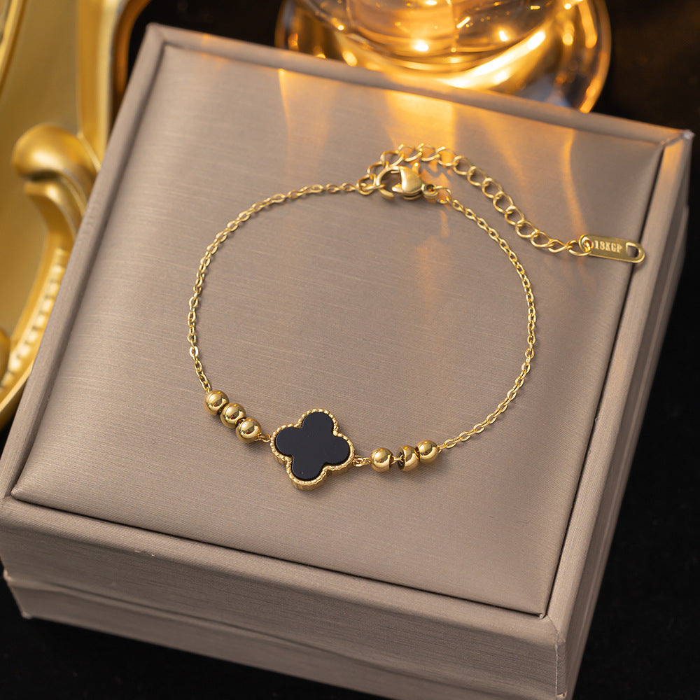 Wholesale  Butterfly Zircon Titanium Steel Bracelet