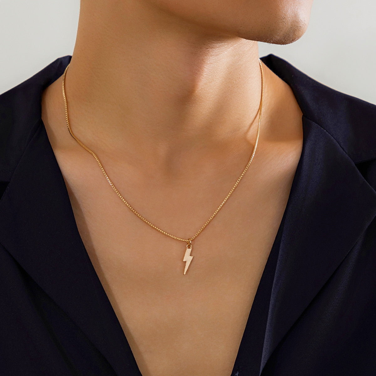 Wholesale men's box Chain Lightning Necklace
