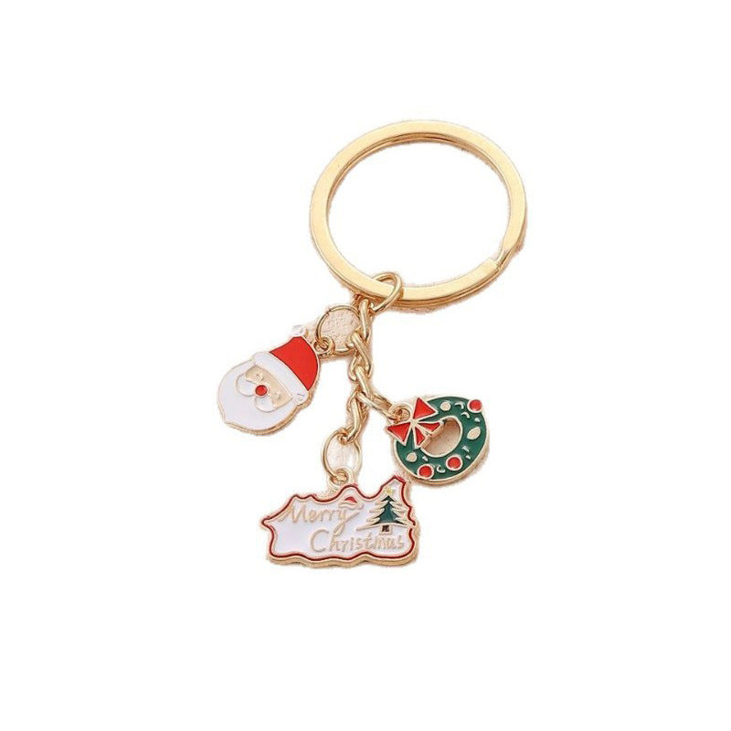 Wholesale Christmas cute Christmas tree old man bell snowflake keychain