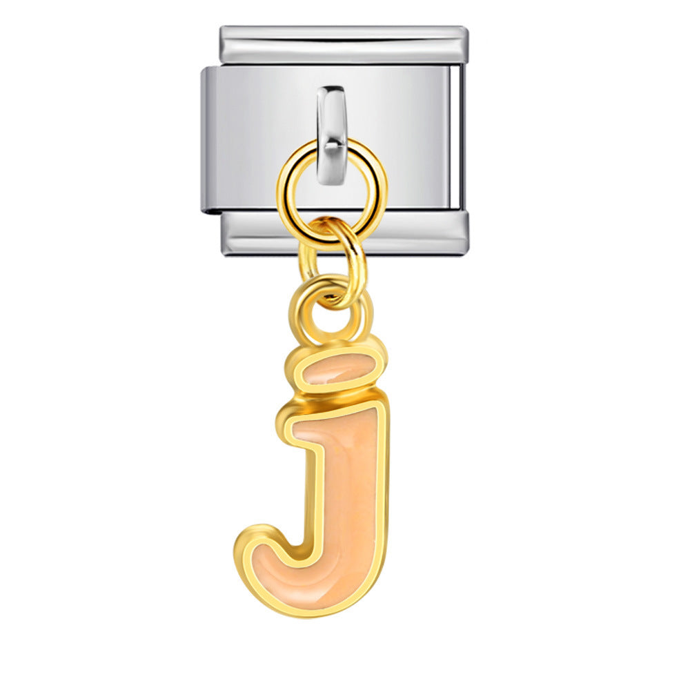 Wholesale Italian Charm Bracelet 9mm DIY Splicing Letter Series Stainless Steel Composable Bracelet