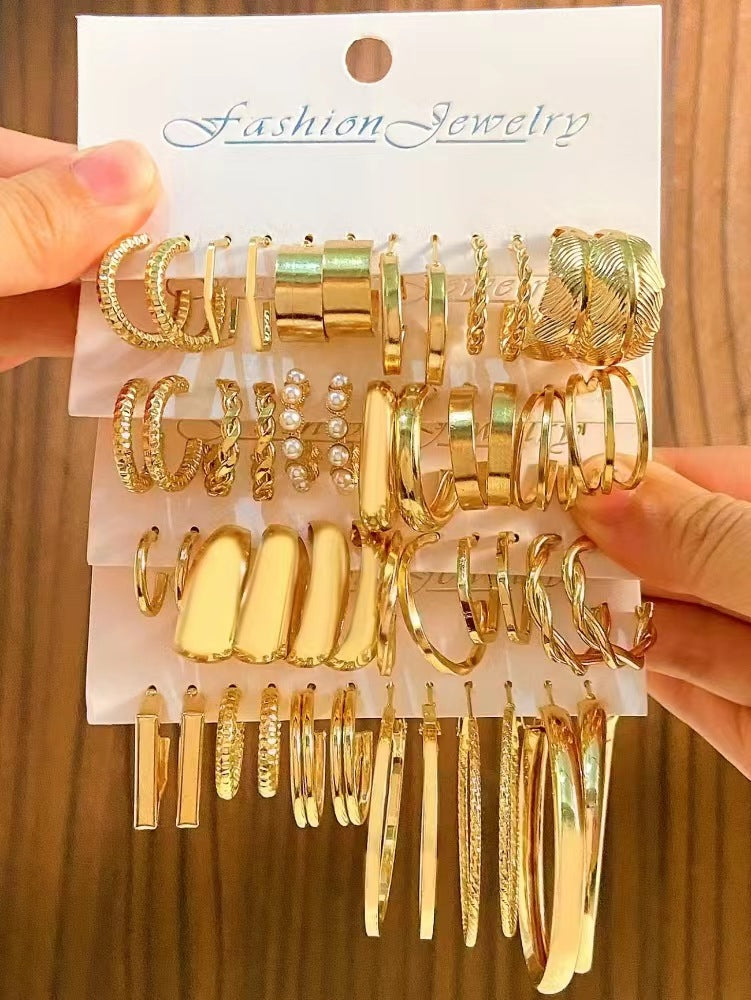 Wholesale Vintage Leopard Acrylic C-Shaped Acetate Earring Sets ACC-ES-MY025