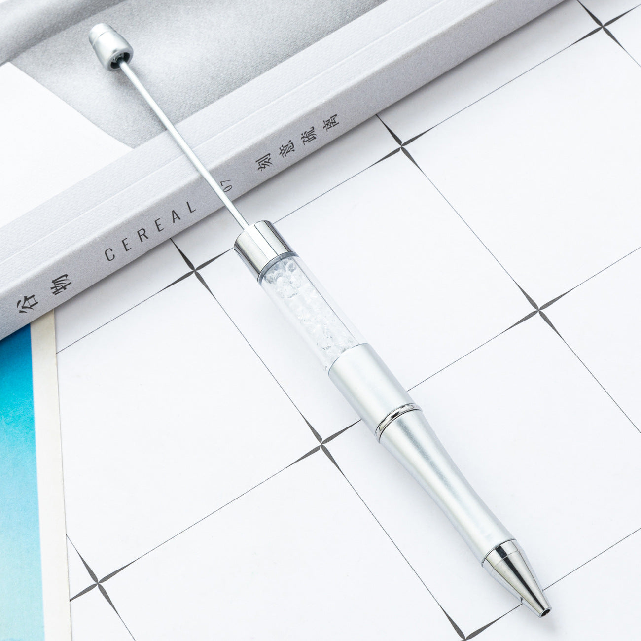 Wholesale DIY Crystal Beadable Pens Multi-Color Rotating Plastic Pen