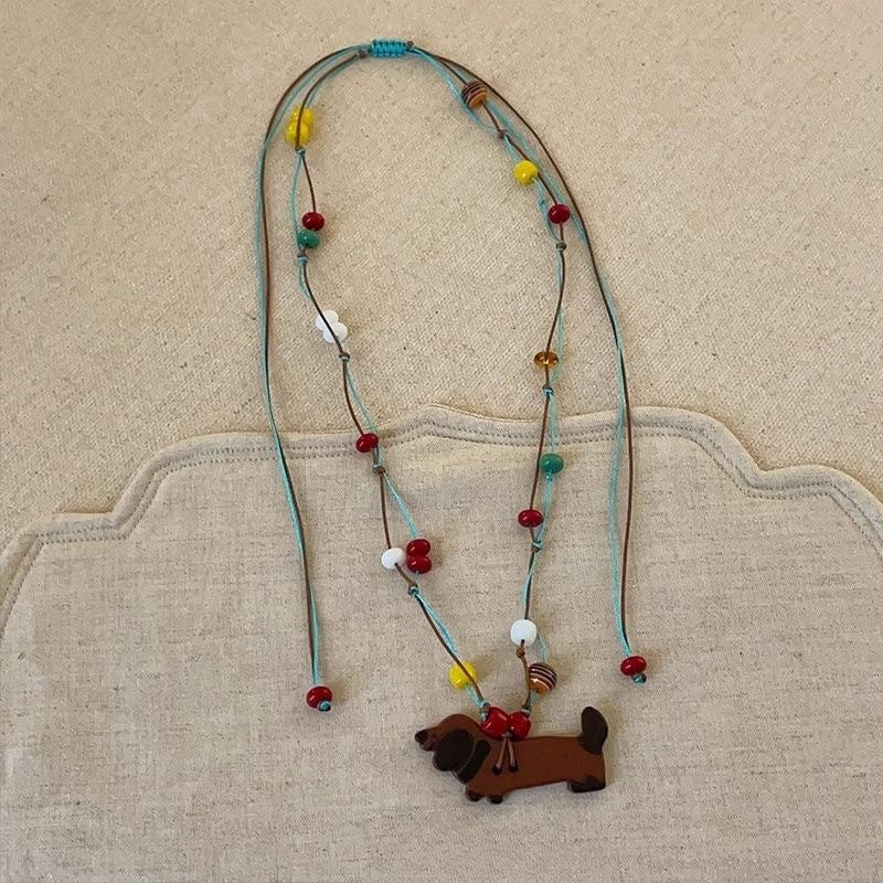 Wholesale  colorful small flower pendant clavicle chain