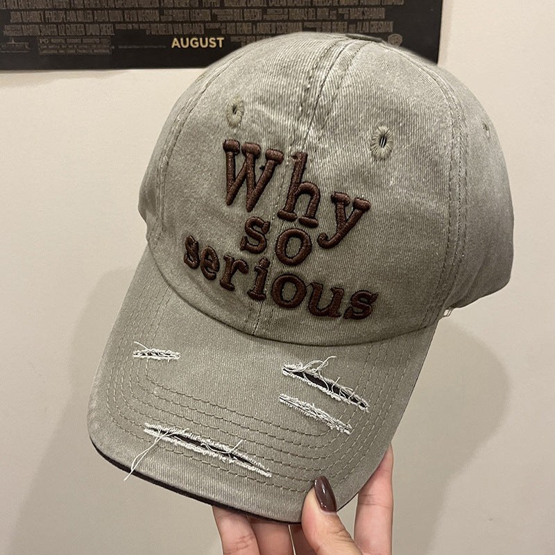 Wholesale  worn-out old three-dimensional embroidery color baseball cap