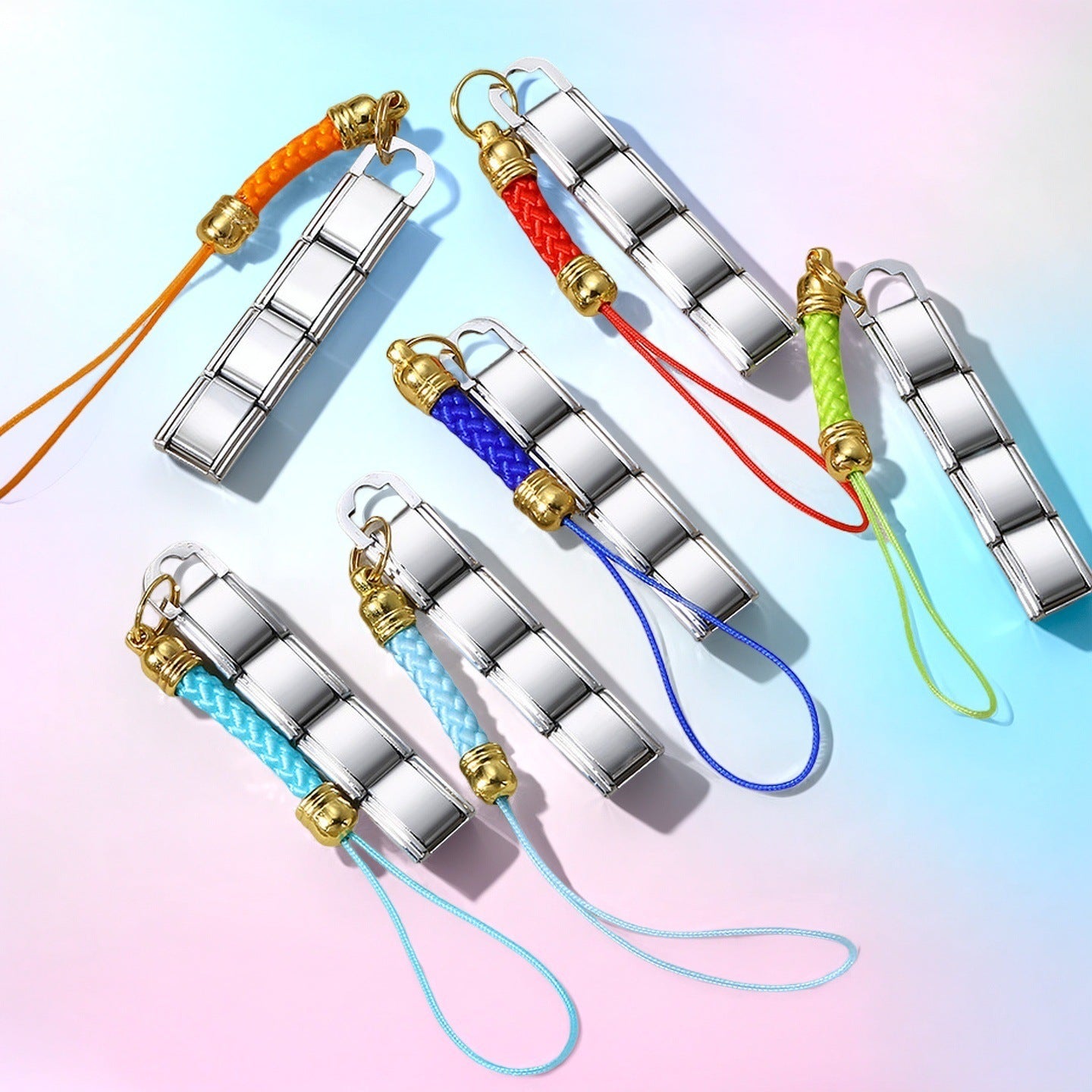 Wholesale 5pcs Colorful Mobile Phone Rope Stainless Steel Jewelry