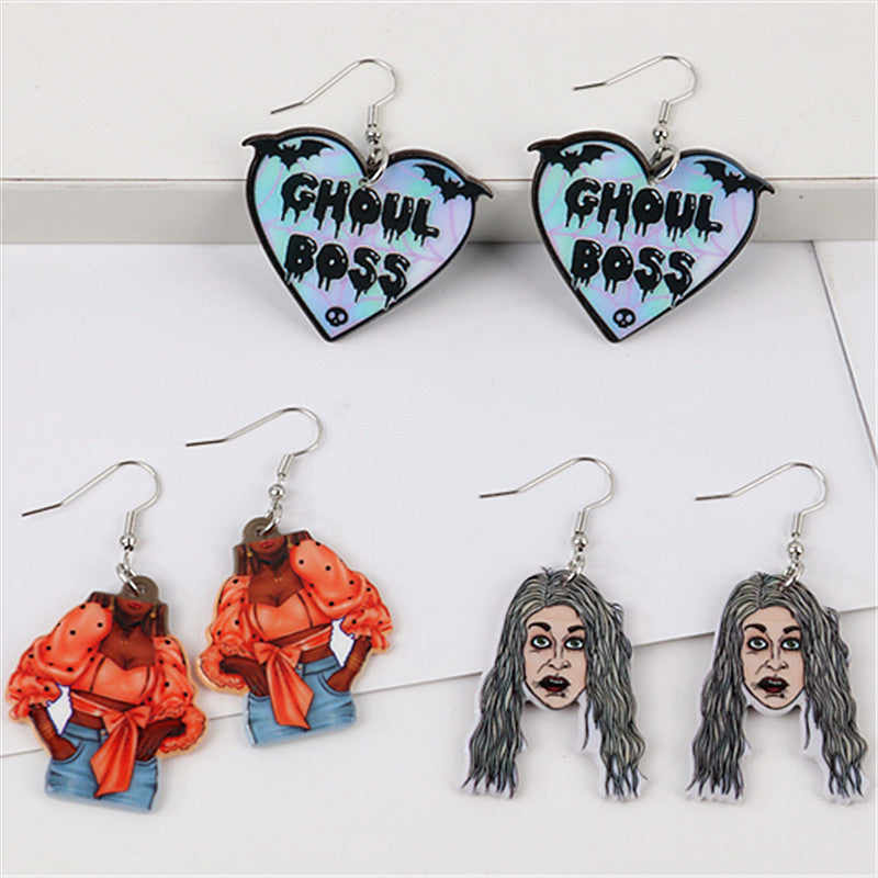 Wholesale Halloween Horror Movie  Series Acrylic  Earrings