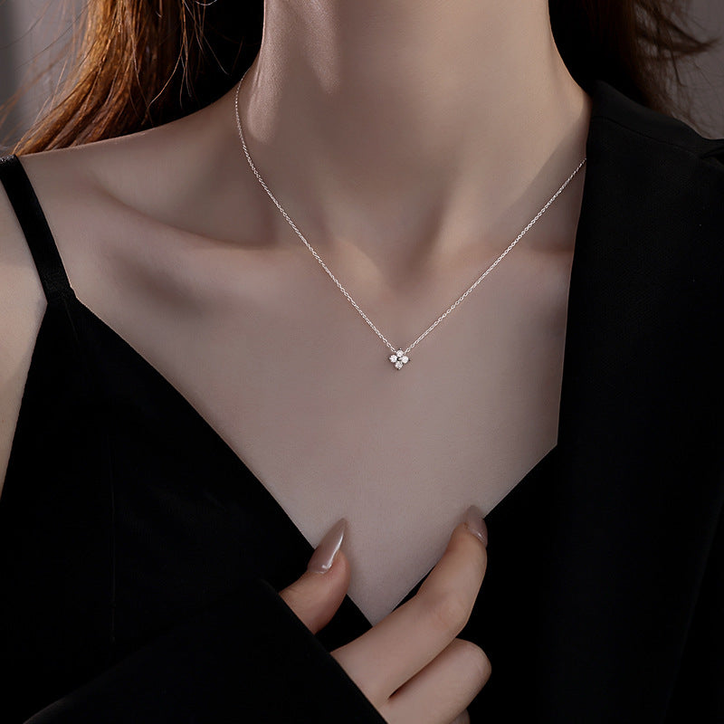 Wholesale 925 Sterling Silver Four-Leaf Clover Necklace