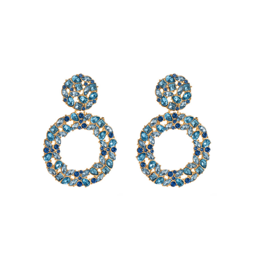 Wholesale Alloy Diamond Round Full Diamond Earrings