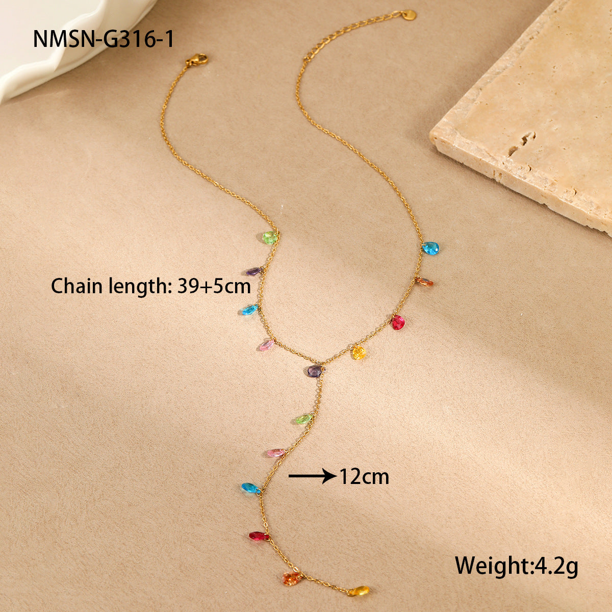 Wholesale  Fashion Tassel Y-Shaped Chain Stainless Steel Necklace