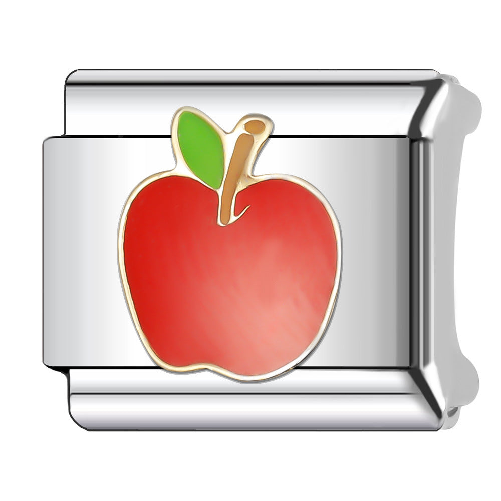 Wholesale Italian Charm Bracelet 9mm DIY Splicing Fruit and Vegetable Series  Stainless Steel Composable Bracelet