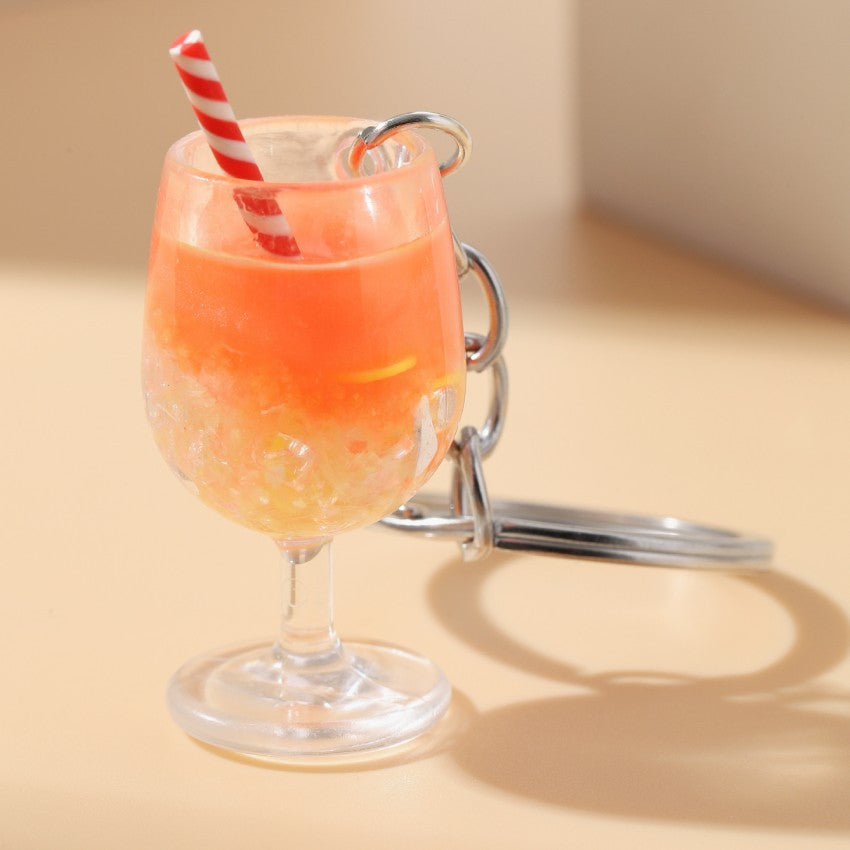 Wholesale Luminous Fruit Lemon Slice Goblet Plastic Keychain ACC-KC-RongR058