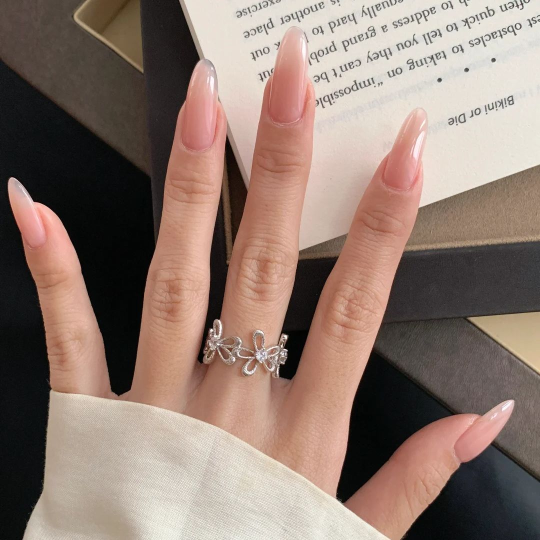 Wholesale Lace Hollow Five-petal Flower Adjustable  Ring