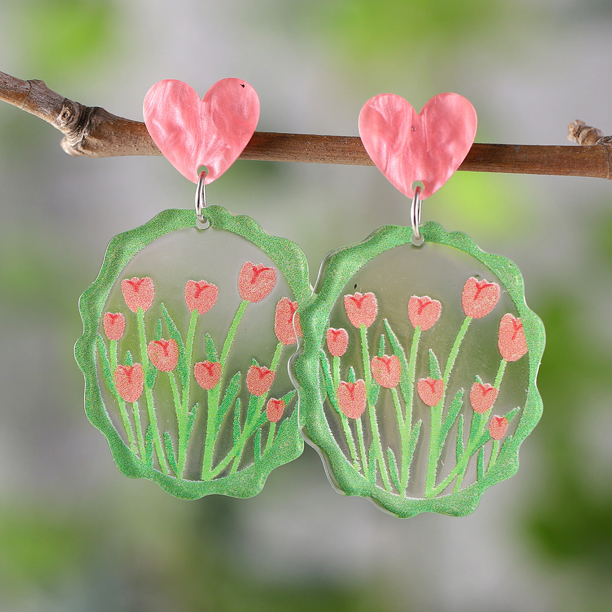 Wholesale Flower Leaf Pendant Earrings