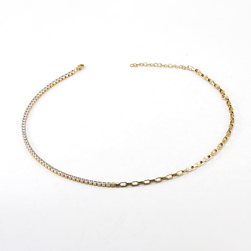 Wholesale  fashion titanium steel diamond bracelet necklace