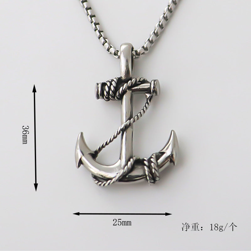Wholesale personalized men' s alloy anchor shape necklaces