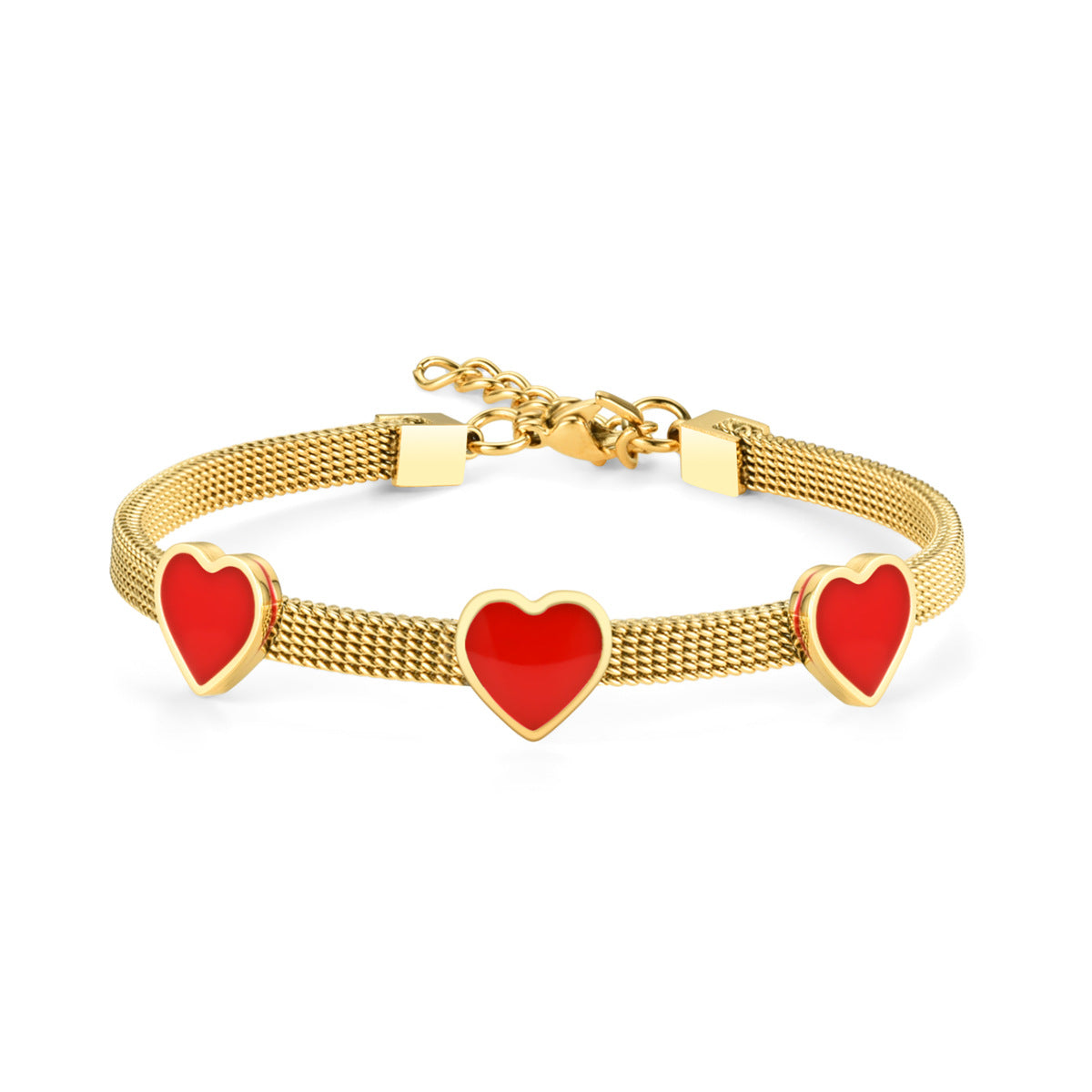 Wholesale  Love Titanium Steel Bracelet Dropping Oil Peach Heart-shaped Couple Bracelet