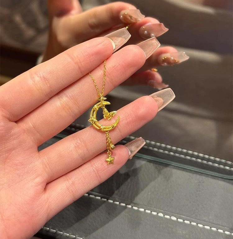 Wholesale  Red Butterfly Moon Star Tassel Pendant Necklace