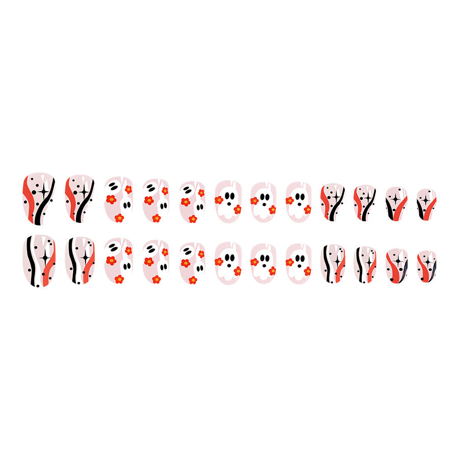 Wholesale 24 Pieces/box Halloween Press-on Nails Kits Nail Stickers ACC-NS-GuaiXL110