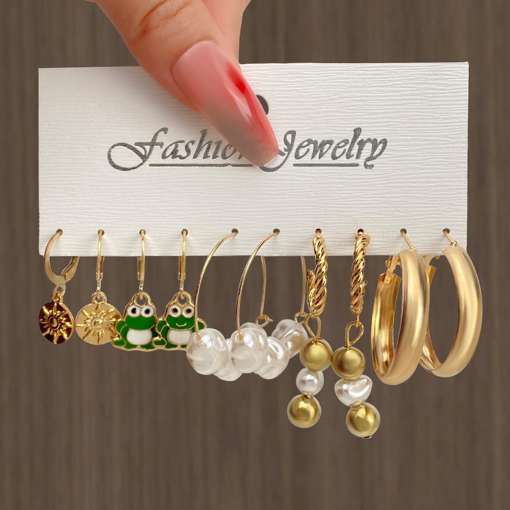 Wholesale 5pcs/set color acrylic earrings  white cloud flower earrings