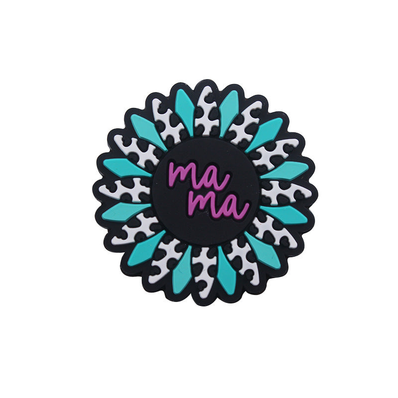 Wholesale 5pcs MaMa Silicone Beads Focal Beads Mother's Day ACC-BDS-GuangTian032