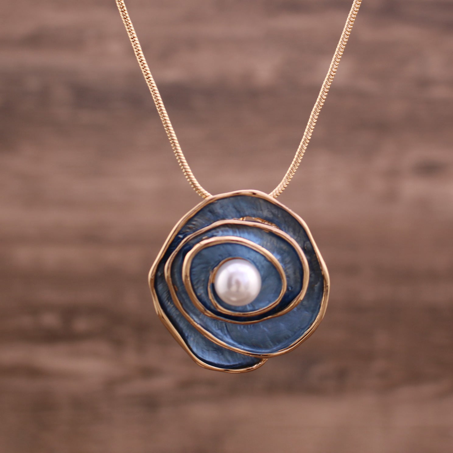 Wholesale Colorful Painted Oil Pearl Inlaid Rose Flower Pendant Necklaces ACC-NE-Taol003