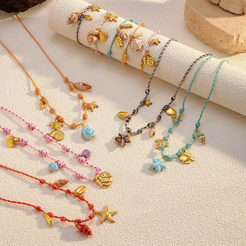 Wholesale dopamine woven stainless steel necklace