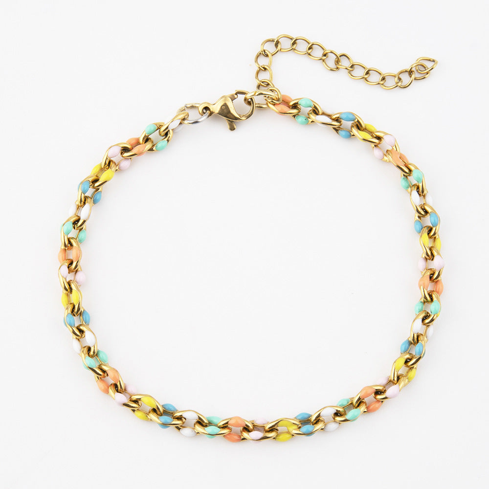 Wholesale Daisy Sunflower Titanium Steel Bracelets Epoxy Bracelet ACC-BT-Ruix002