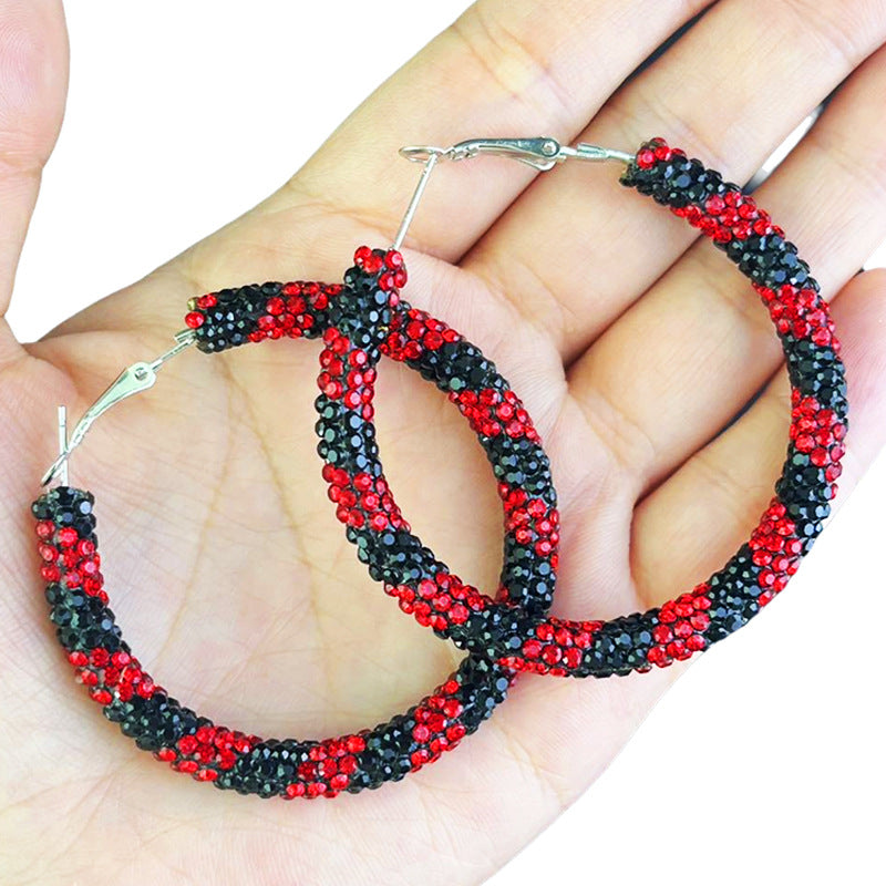 Wholesale 2 pairs/ pack   color-block striped orange and black large earrings